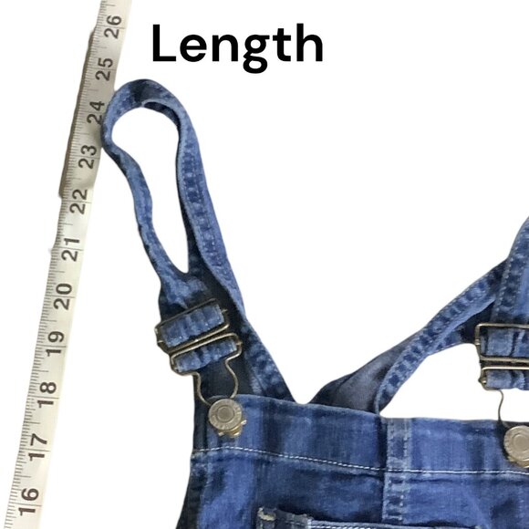 Vanilla Star Girls Denim Shortalls Adjustable Size 8 Jean Bib Overalls Pockets - Picture 6 of 15